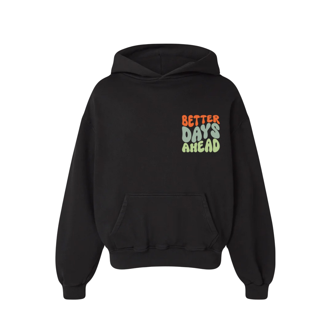 Retro Puff Print Hoodie - Jet Black