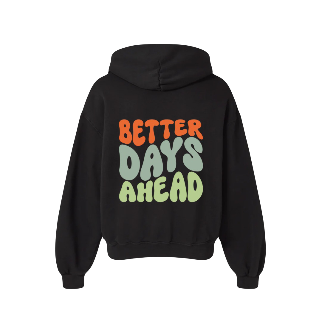 Retro Puff Print Hoodie - Jet Black