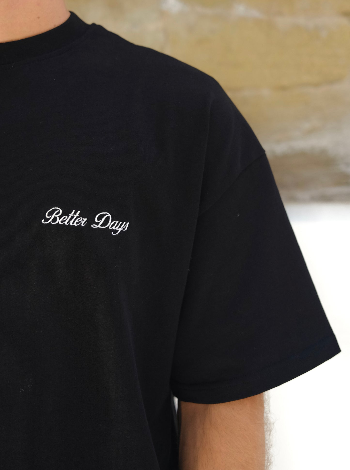 Black oversized basic T