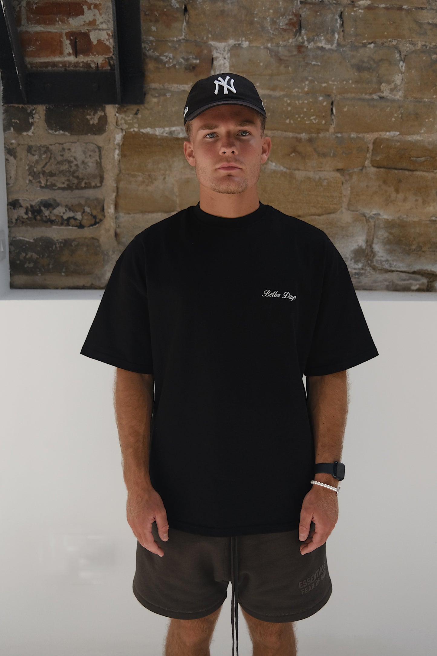Black oversized basic T