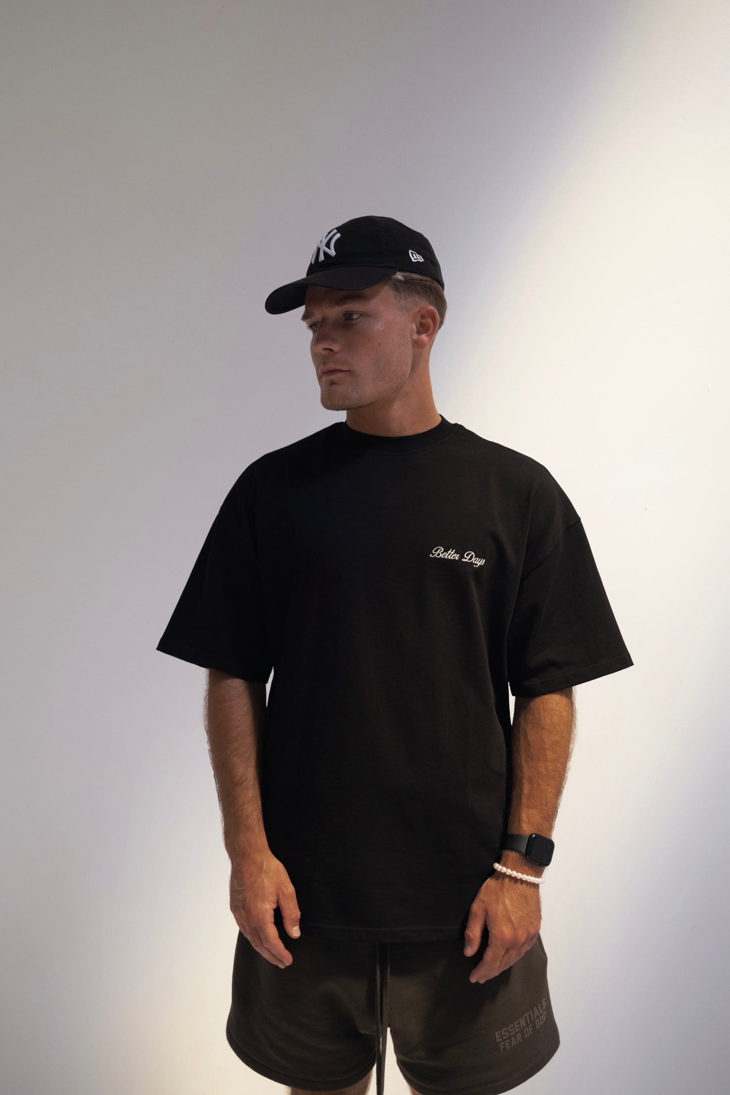 Black oversized basic T