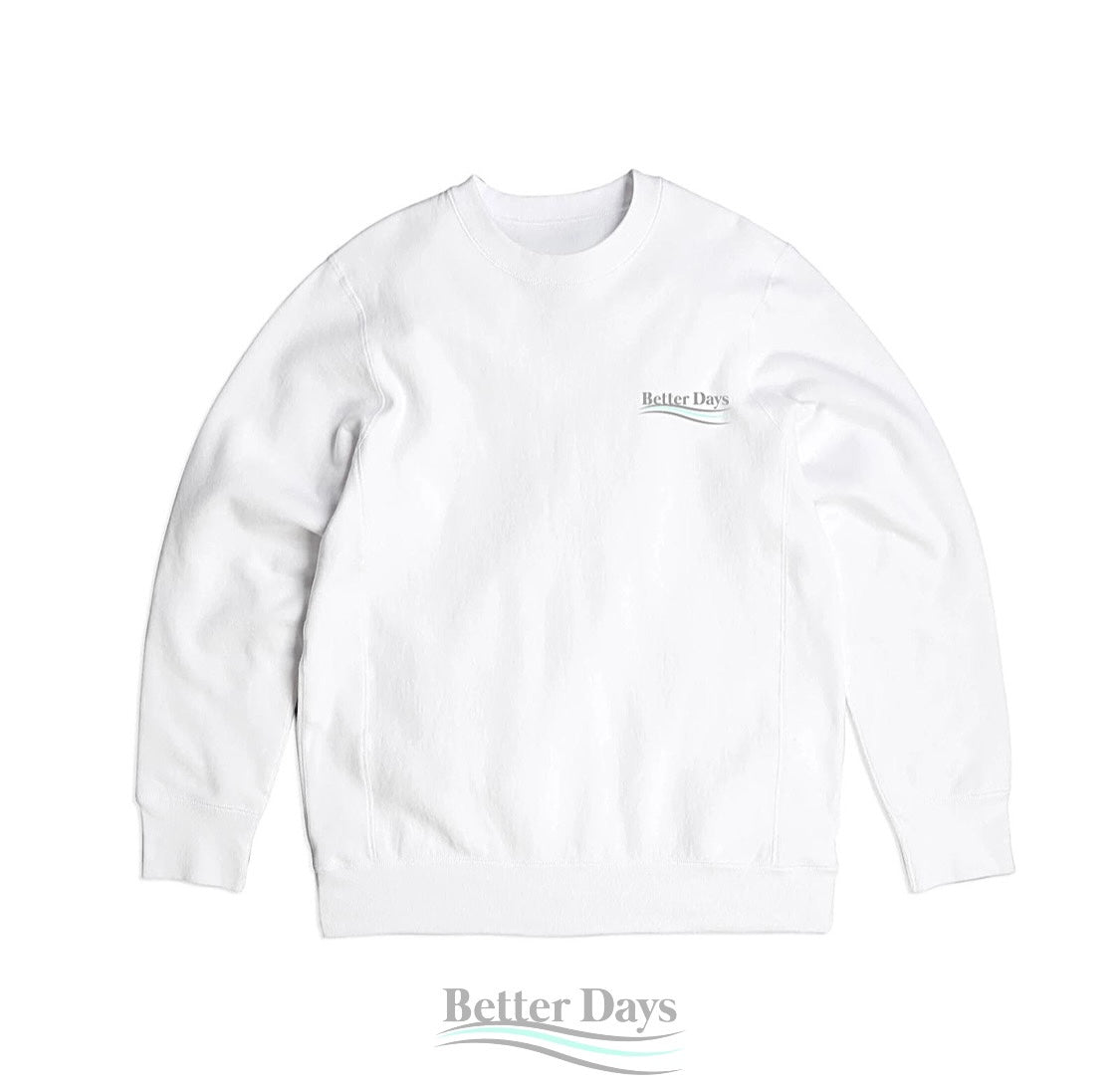 Wave logo white crewneck jumper