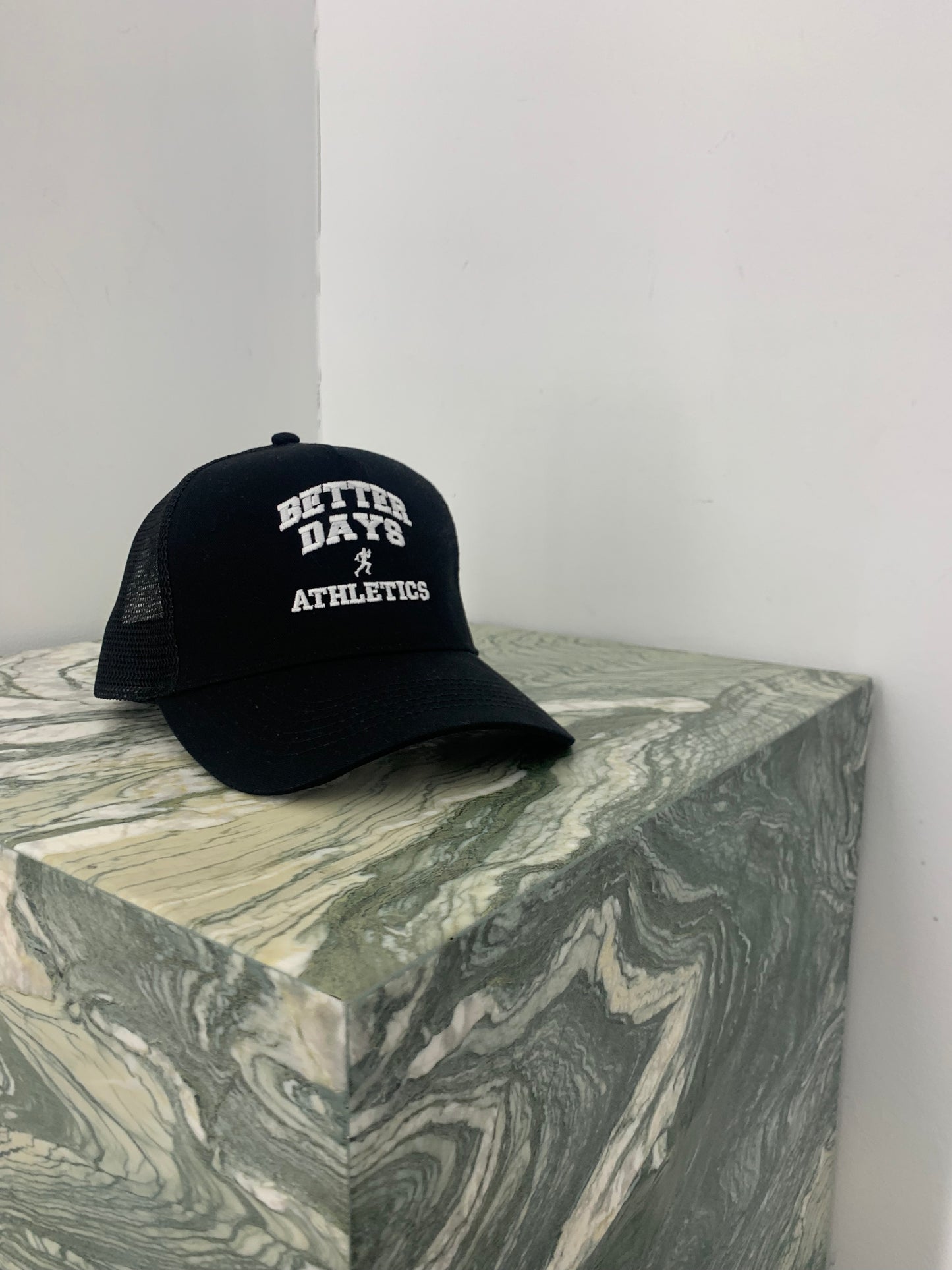 Black BD Athletics trucker cap