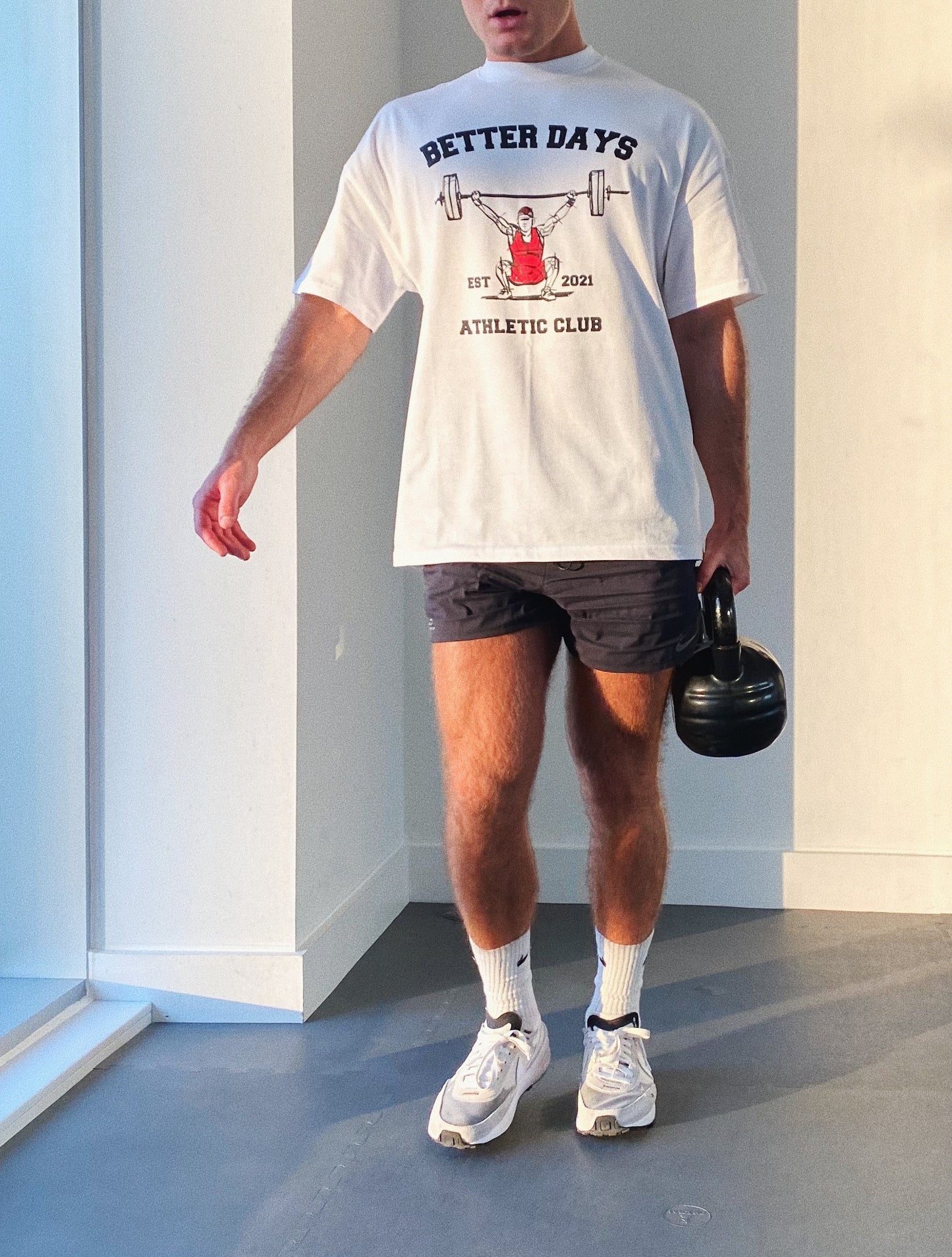 White Athletic club oversized T shirt