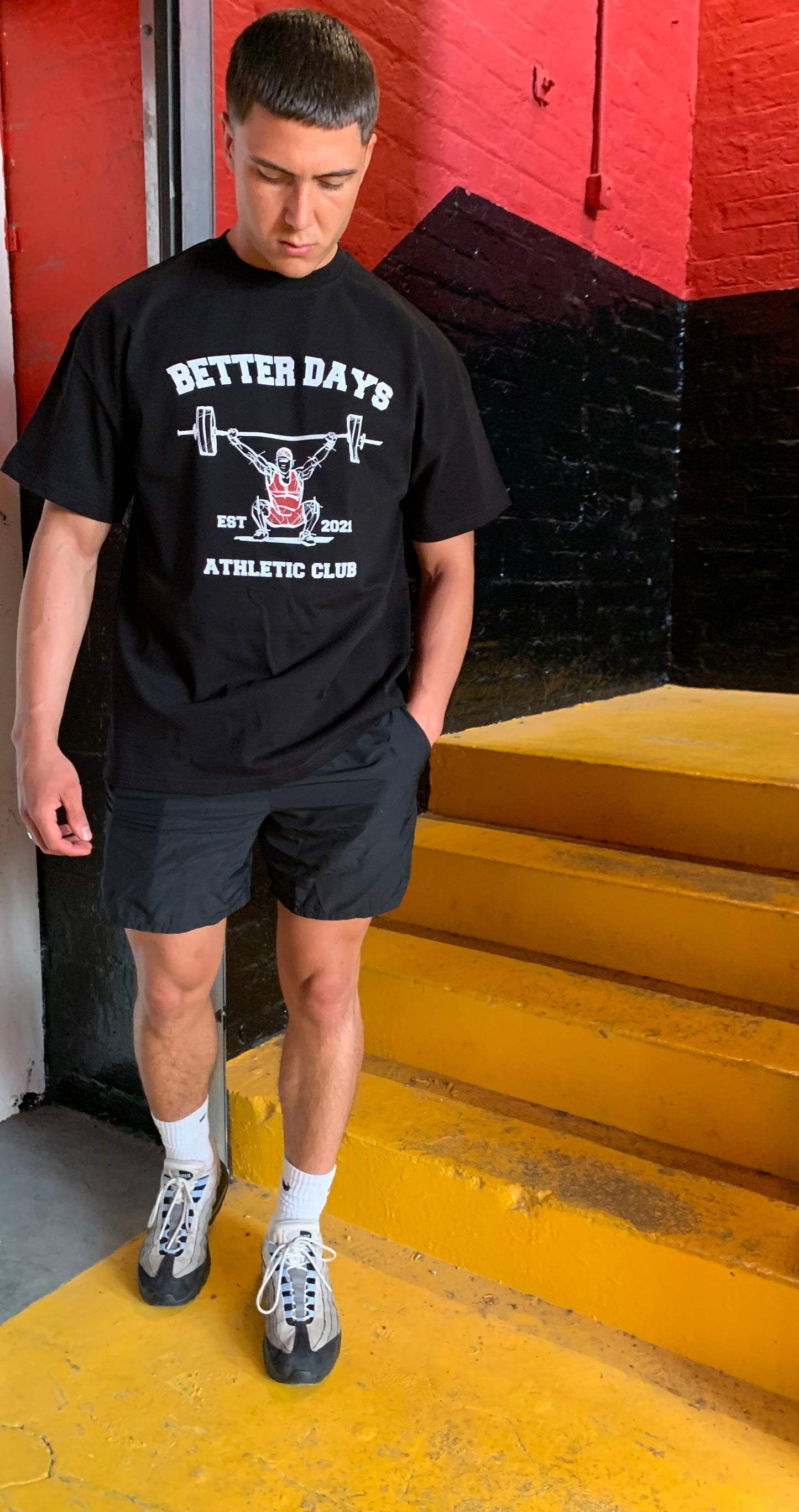 Black Athletic club oversized T shirt
