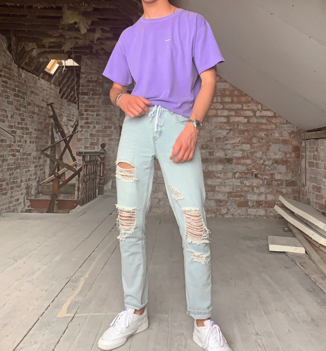 Better Days oversized Washed purple T shirt (Limited Edition )
