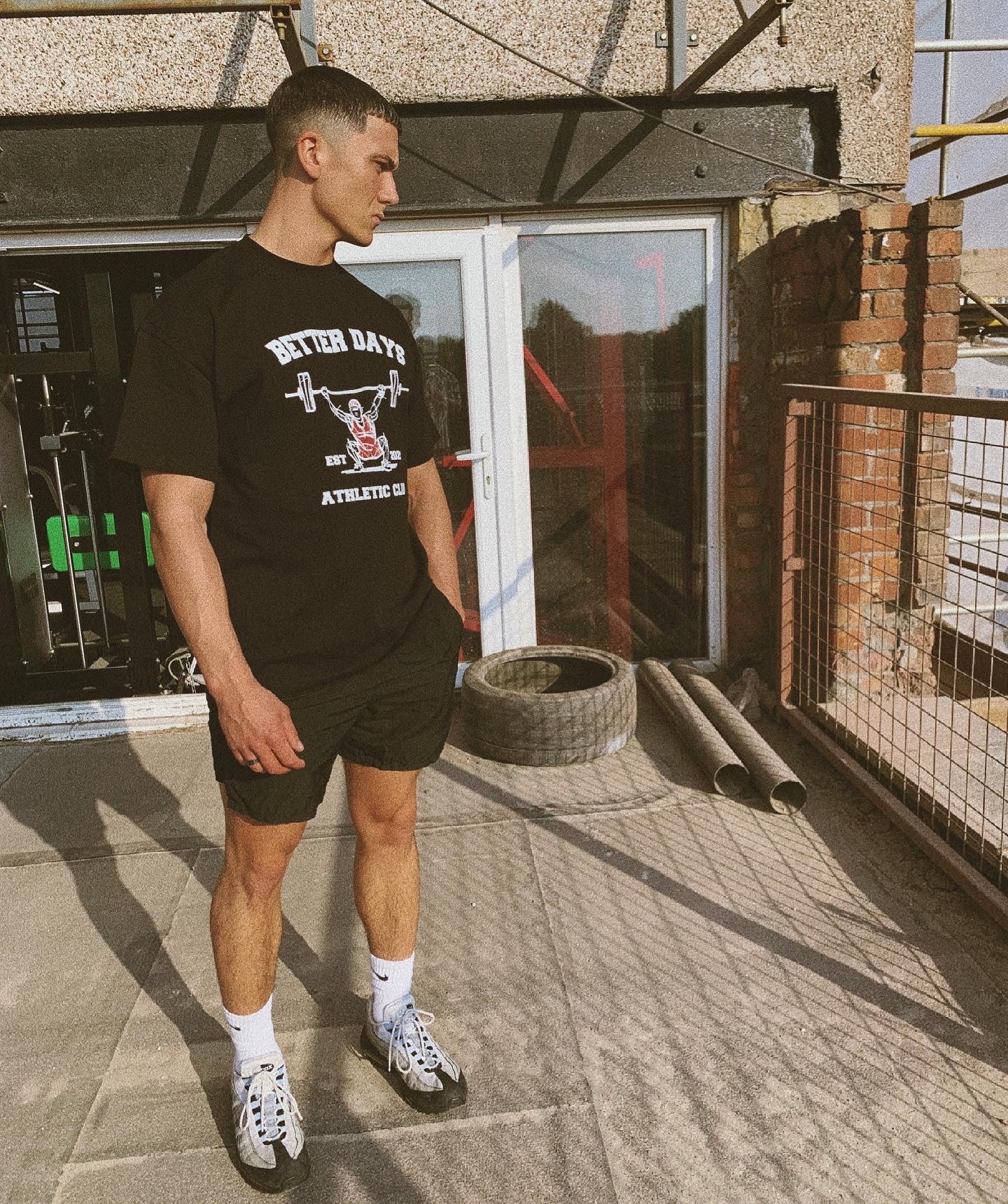 Black Athletic club oversized T shirt
