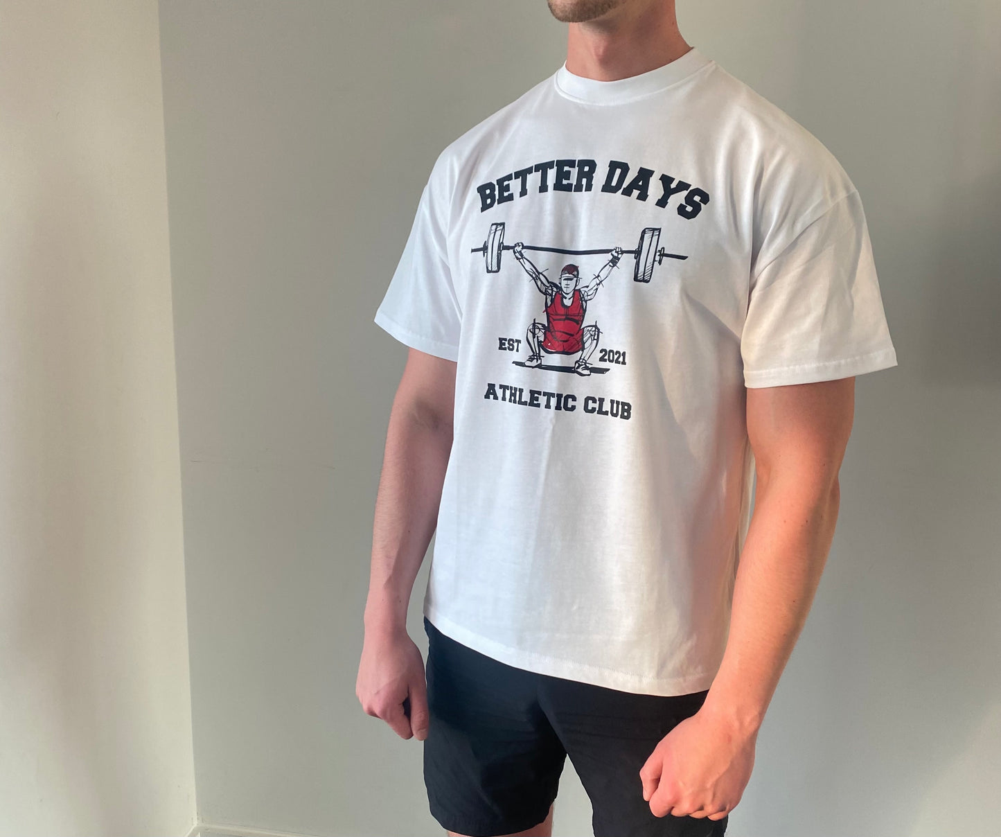 White Athletic club oversized T shirt