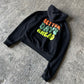 Retro Puff Print Hoodie - Jet Black