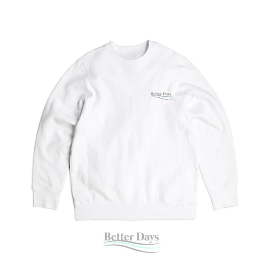 Wave logo white crewneck jumper