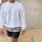 Wave logo white crewneck jumper