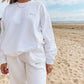 Wave logo white crewneck jumper
