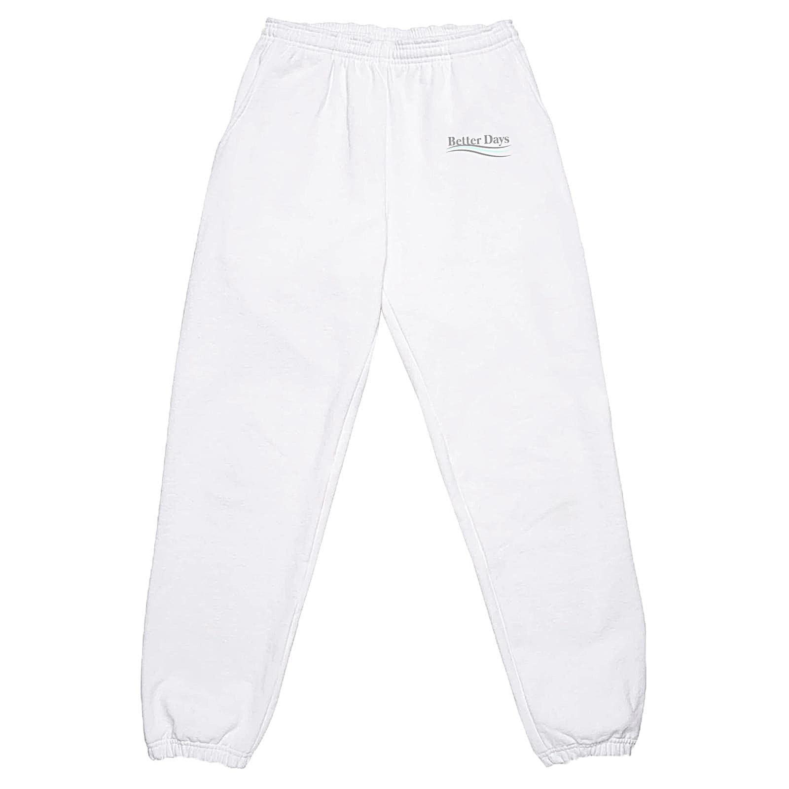 Wave logo white sweatpants – betterdays.store